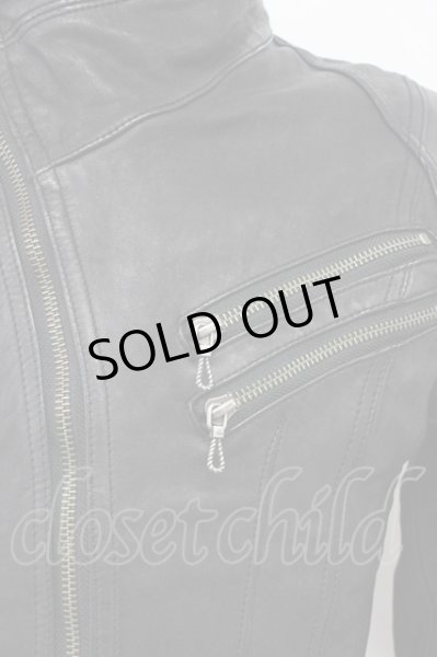 画像4: FUGA / Estホースレザーカヴァードネックライダースジャケット 44 ブラック T-25-11-28-015-FU-ja-YM-ZT-ML036 (4)