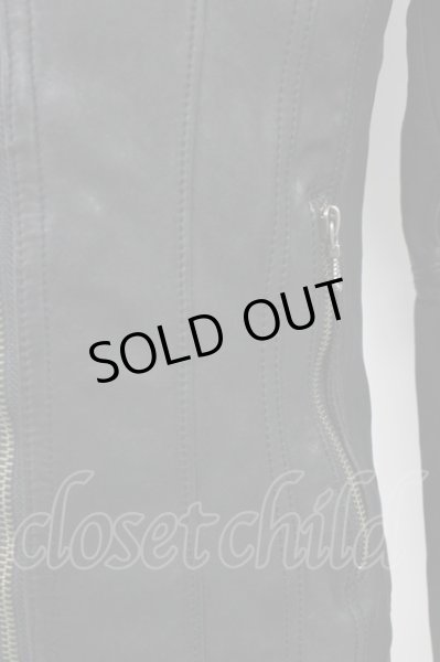 画像5: FUGA / Estホースレザーカヴァードネックライダースジャケット 44 ブラック T-25-11-28-015-FU-ja-YM-ZT-ML036 (5)