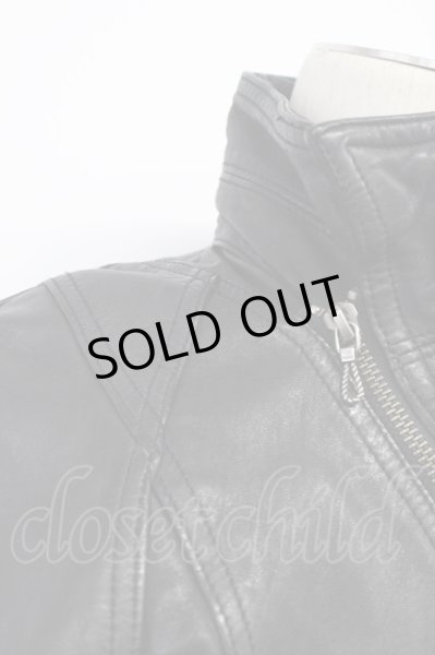 画像6: FUGA / Estホースレザーカヴァードネックライダースジャケット 44 ブラック T-25-11-28-015-FU-ja-YM-ZT-ML036 (6)