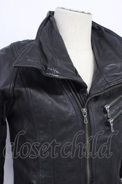 画像7: FUGA / Estホースレザーカヴァードネックライダースジャケット 44 ブラック T-25-11-28-015-FU-ja-YM-ZT-ML036 (7)