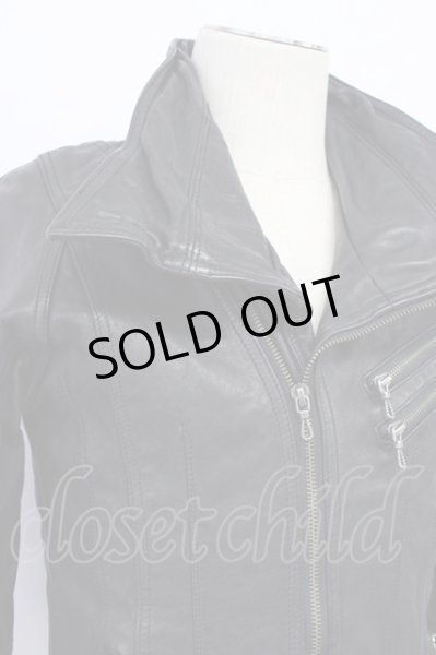 画像7: FUGA / Estホースレザーカヴァードネックライダースジャケット 44 ブラック T-25-11-28-015-FU-ja-YM-ZT-ML036 (7)