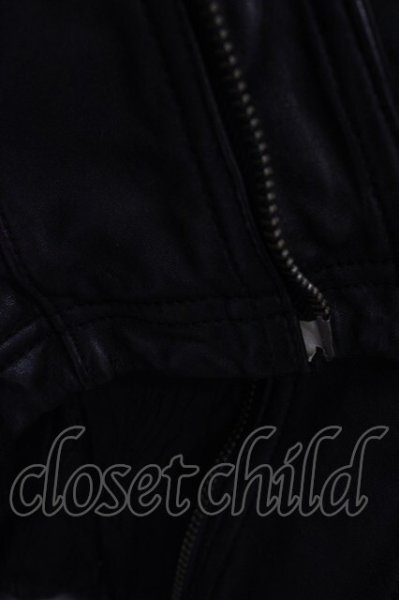 画像9: FUGA / Estホースレザーカヴァードネックライダースジャケット 44 ブラック T-25-11-28-015-FU-ja-YM-ZT-ML036 (9)