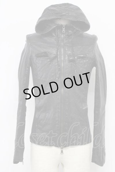 画像1: BUFFALO BOBS / WESTERNレザーパーカー 1 ブラック T-25-11-28-016-BU-ja-YM-ZT (1)