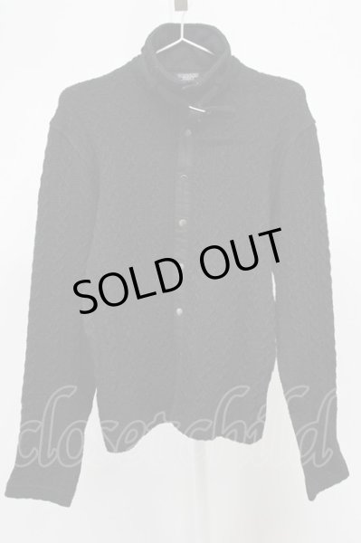 画像1: TORNADO MART / 立体編みスタンドネックニットカーディガン  ブラック T-25-11-28-004-TO-to-YM-ZT253 (1)