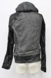 画像2: KMRii / Print Boa Hoodie Leather ブルゾン 1 ブラックｘグレー T-25-11-28-018-KM-ou-YM-ZT (2)