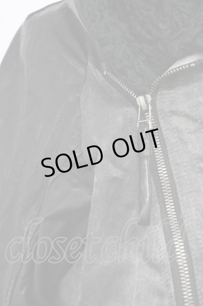 画像6: KMRii / Print Boa Hoodie Leather ブルゾン 1 ブラックｘグレー T-25-11-28-018-KM-ou-YM-ZT (6)