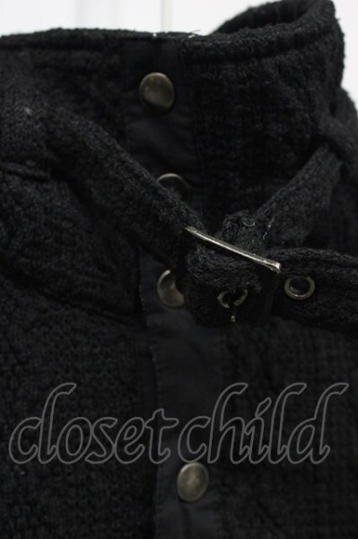 画像3: TORNADO MART / 立体編みスタンドネックニットカーディガン  ブラック T-25-11-28-004-TO-to-YM-ZT253 (3)