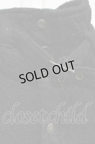 画像3: TORNADO MART / 立体編みスタンドネックニットカーディガン  ブラック T-25-11-28-004-TO-to-YM-ZT253 (3)