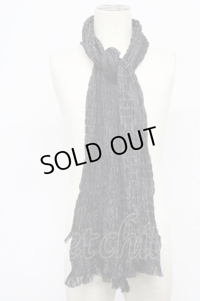 画像1: TORNADO MART / グリッターシャーリングエンボスストール  ブラックｘシルバー T-25-11-28-020-TO-0-YM-ZT (1)