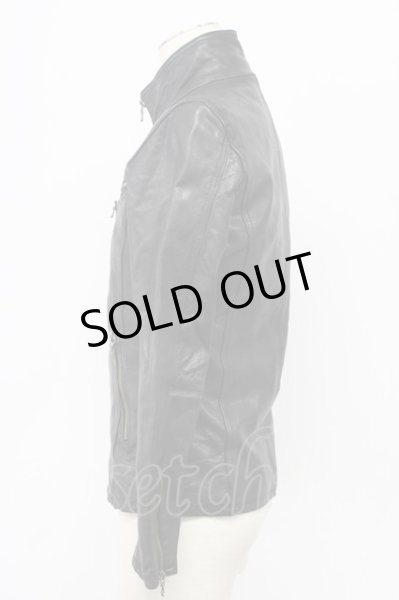 画像3: FUGA / CriminalMind セミベジタブルシープレザースタンドライダースジャケット 44 ブラック T-25-11-28-007-FU-ja-YM-ZT (3)