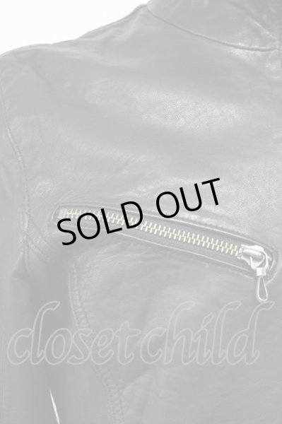 画像6: FUGA / CriminalMind セミベジタブルシープレザースタンドライダースジャケット 44 ブラック T-25-11-28-007-FU-ja-YM-ZT (6)