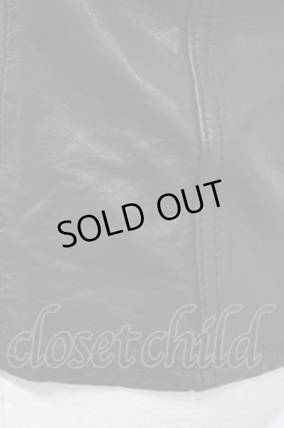 画像9: FUGA / CriminalMind セミベジタブルシープレザースタンドライダースジャケット 44 ブラック T-25-11-28-007-FU-ja-YM-ZT (9)