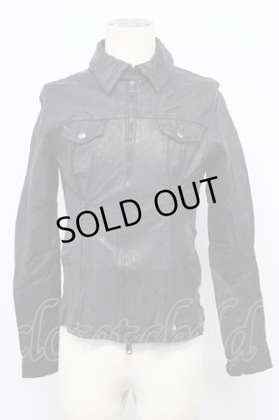 画像1: BUFFALO BOBS / THE THIRD オイルゴートレザージャケット 2 ブラック T-25-11-28-008-BU-ja-YM-ZT (1)