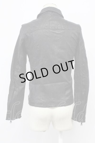 画像2: BUFFALO BOBS / THE THIRD オイルゴートレザージャケット 2 ブラック T-25-11-28-008-BU-ja-YM-ZT (2)