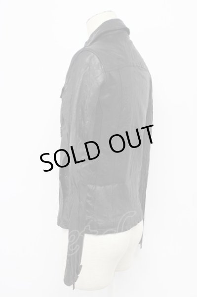 画像3: BUFFALO BOBS / THE THIRD オイルゴートレザージャケット 2 ブラック T-25-11-28-008-BU-ja-YM-ZT (3)