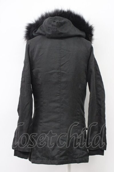 画像2: FUGA / チャイニーズラクーンファーライダースミリタリーコート 44 ブラック T-25-11-28-009-FU-ou-YM-ZT-M015 (2)