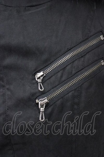 画像4: FUGA / チャイニーズラクーンファーライダースミリタリーコート 44 ブラック T-25-11-28-009-FU-ou-YM-ZT-M015 (4)