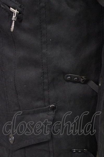 画像9: FUGA / チャイニーズラクーンファーライダースミリタリーコート 44 ブラック T-25-11-28-009-FU-ou-YM-ZT-M015 (9)