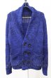 画像1: MURDER LICENSE / ケーブル編みショ-ルカラーダブルカーディガン 46 ブルー T-25-12-01-001-MU-ja-YM-ZT (1)