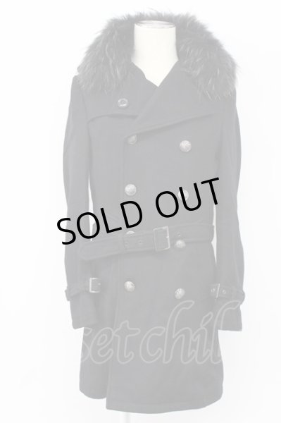 画像1: GOSTAR DE FUGA / InYourHand ファー襟コート 44 ブラック T-25-12-01-016-GO-ou-YM-ZT (1)