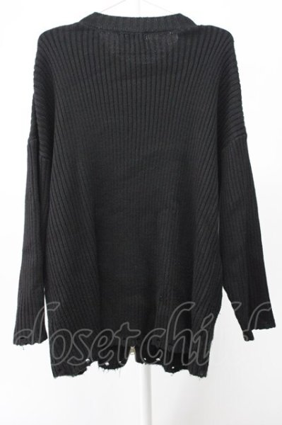 画像2: NOVESSEL / セーフティーピンニットプルオーバー  ブラック T-25-12-01-003-0-to-YM-ZT (2)