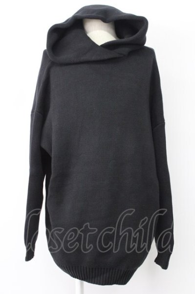 画像1: NIL DUE / NIL UN TOKYO / EMBROIDERY KNIT HOODIE パーカー F ブラック T-25-12-01-004-NI-ja-YM-ZT (1)