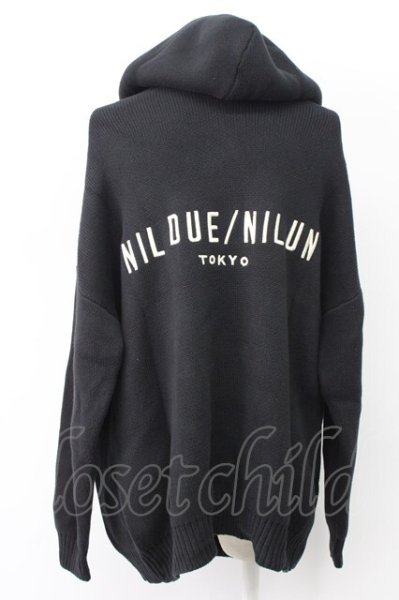 画像2: NIL DUE / NIL UN TOKYO / EMBROIDERY KNIT HOODIE パーカー F ブラック T-25-12-01-004-NI-ja-YM-ZT (2)