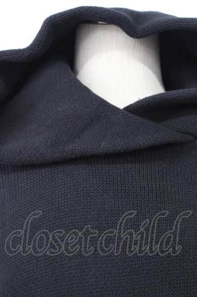 画像3: NIL DUE / NIL UN TOKYO / EMBROIDERY KNIT HOODIE パーカー F ブラック T-25-12-01-004-NI-ja-YM-ZT (3)