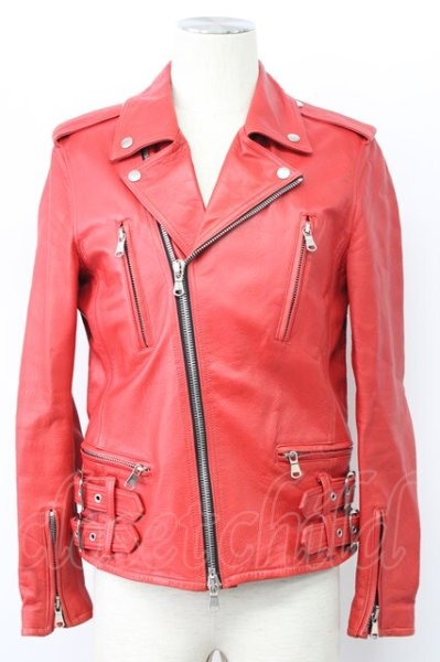 画像1: Moonage Devilment / カウレザーダブルライダースジャケット 44 レッド T-25-12-01-005-Mo-ou-YM-ZT (1)