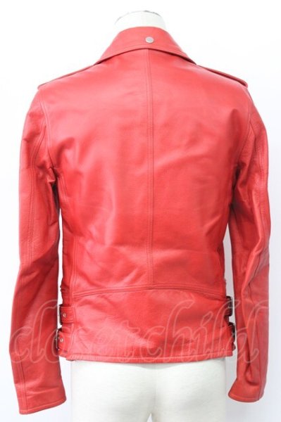 画像2: Moonage Devilment / カウレザーダブルライダースジャケット 44 レッド T-25-12-01-005-Mo-ou-YM-ZT (2)