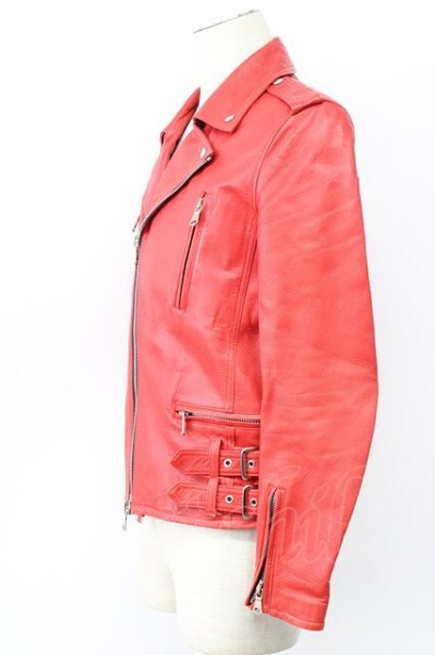 画像3: Moonage Devilment / カウレザーダブルライダースジャケット 44 レッド T-25-12-01-005-Mo-ou-YM-ZT (3)