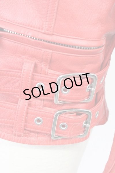 画像4: Moonage Devilment / カウレザーダブルライダースジャケット 44 レッド T-25-12-01-005-Mo-ou-YM-ZT-ML020 (4)