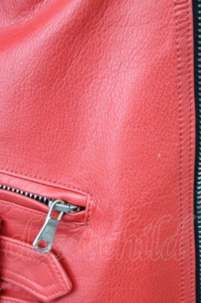 画像7: Moonage Devilment / カウレザーダブルライダースジャケット 44 レッド T-25-12-01-005-Mo-ou-YM-ZT (7)