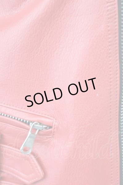 画像7: Moonage Devilment / カウレザーダブルライダースジャケット 44 レッド T-25-12-01-005-Mo-ou-YM-ZT-ML020 (7)