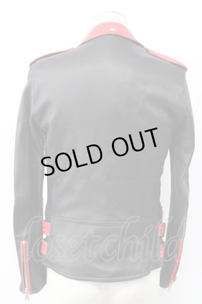 画像2: Moonage Devilment / コンビレザーダブルライダースジャケット 44 レッドｘブラック T-25-12-01-007-Mo-ou-YM-ZT-ML020 (2)