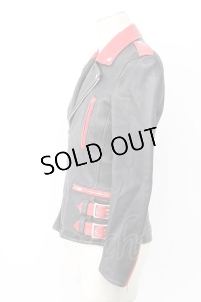 画像3: Moonage Devilment / コンビレザーダブルライダースジャケット 44 レッドｘブラック T-25-12-01-007-Mo-ou-YM-ZT-ML020 (3)