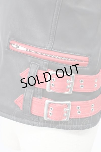 画像5: Moonage Devilment / コンビレザーダブルライダースジャケット 44 レッドｘブラック T-25-12-01-007-Mo-ou-YM-ZT-ML020 (5)