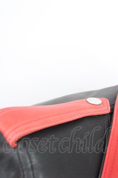 画像6: Moonage Devilment / コンビレザーダブルライダースジャケット 44 レッドｘブラック T-25-12-01-007-Mo-ou-YM-ZT (6)