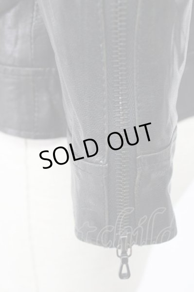 画像3: FUGA / カウハイドスタンドネックシングルライダースジャケット 44 ブラック T-25-12-01-009-FU-ja-YM-ZT-ML015 (3)