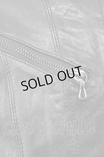 画像5: FUGA / カウハイドスタンドネックシングルライダースジャケット 44 ブラック T-25-12-01-009-FU-ja-YM-ZT-ML015 (5)