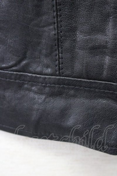 画像7: FUGA / カウハイドスタンドネックシングルライダースジャケット 44 ブラック T-25-12-01-009-FU-ja-YM-ZT (7)