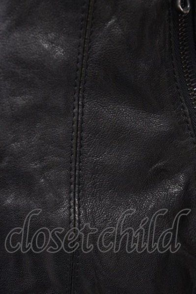 画像8: FUGA / カウハイドスタンドネックシングルライダースジャケット 44 ブラック T-25-12-01-009-FU-ja-YM-ZT (8)