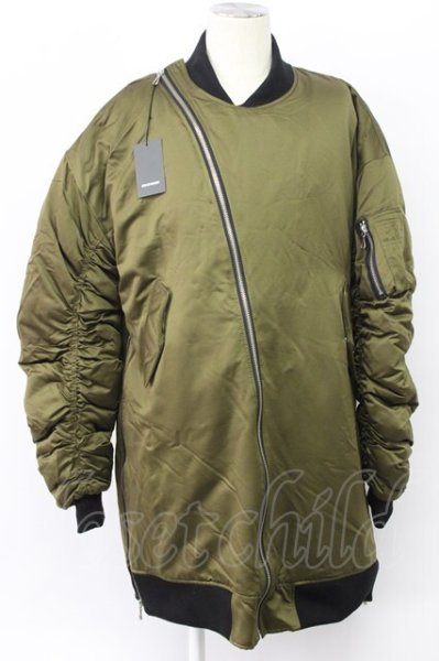 画像1: Moonage Devilment / アシンメトリーオーバーMA-1 LONG 46 カーキ T-25-12-01-010-Mo-ou-YM-ZT (1)