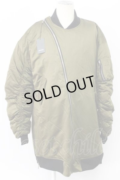 画像1: Moonage Devilment / アシンメトリーオーバーMA-1 LONG 46 カーキ T-25-12-01-010-Mo-ou-YM-ZT-M109 (1)