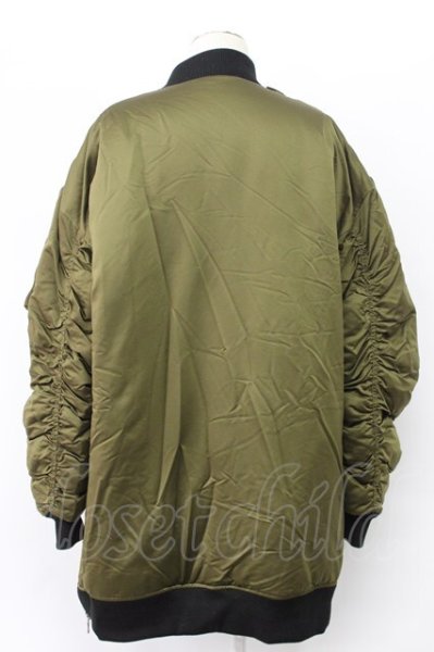 画像2: Moonage Devilment / アシンメトリーオーバーMA-1 LONG 46 カーキ T-25-12-01-010-Mo-ou-YM-ZT (2)