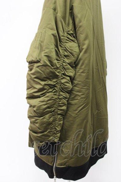 画像3: Moonage Devilment / アシンメトリーオーバーMA-1 LONG 46 カーキ T-25-12-01-010-Mo-ou-YM-ZT (3)