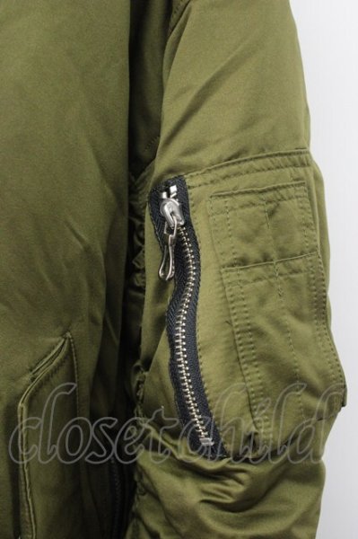 画像4: Moonage Devilment / アシンメトリーオーバーMA-1 LONG 46 カーキ T-25-12-01-010-Mo-ou-YM-ZT (4)