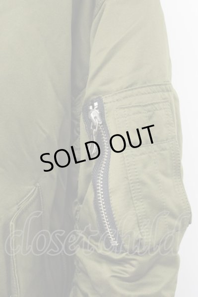 画像4: Moonage Devilment / アシンメトリーオーバーMA-1 LONG 46 カーキ T-25-12-01-010-Mo-ou-YM-ZT-M109 (4)