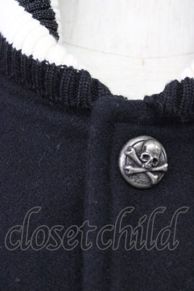 画像3: Roen / レザーコンビスワロフスキースタジャン 44 ブラックｘホワイト T-25-12-01-011-Ro-ou-YM-ZT (3)