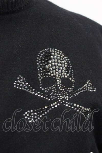 画像4: Roen / レザーコンビスワロフスキースタジャン 44 ブラックｘホワイト T-25-12-01-011-Ro-ou-YM-ZT (4)